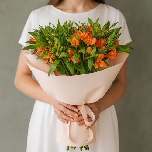 Букет «Оранжевая альстромерия»