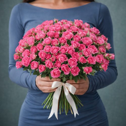 Букет из кустовых роз «Розовое облако нежности»